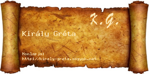 Király Gréta névjegykártya